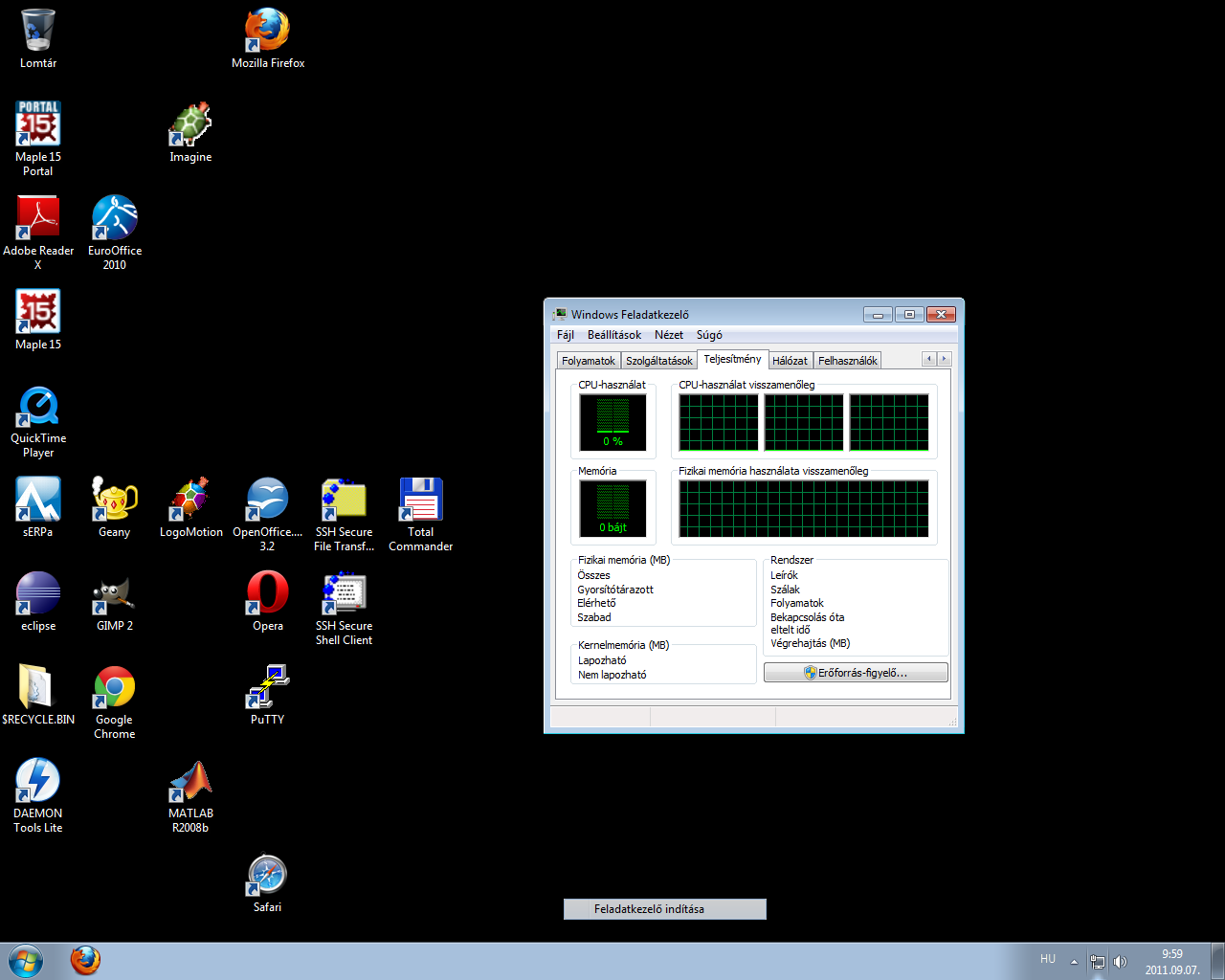 Erőforrástakarékos Windows 7