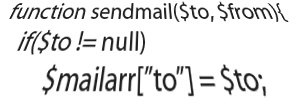 Sendmail function header